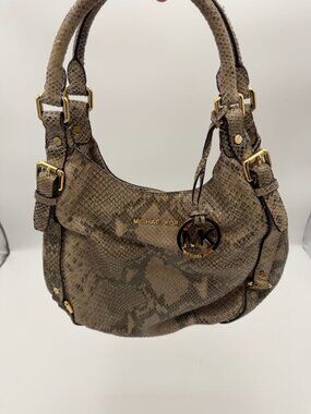 Michael Kors Snakeskin Print Hobo Bag